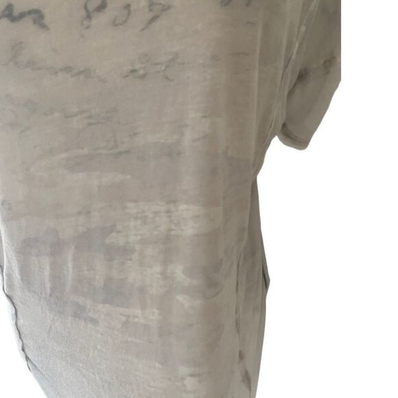 Lucky Brand Women’s Sheer Burnout Oversized T-Shirt White Gray Print Size M - Picture 4 of 5